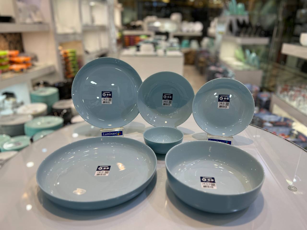سرویس ۲۶ پارچه آرکوپال لومینارک فرانسه قالب دیوالی طرح پارادایس رنگ آبی